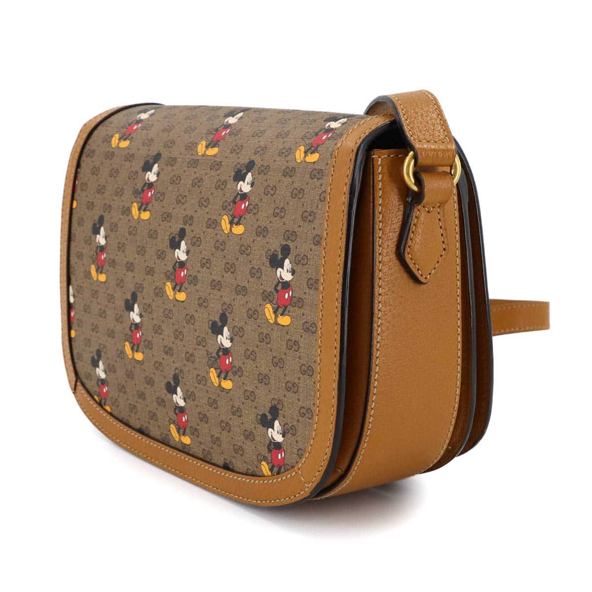 Disney Mickey Mouse Mini GG Supreme Shoulder Bag Brown 602694