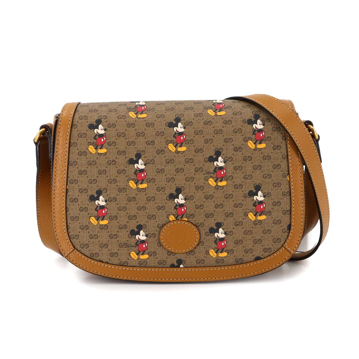 Disney Mickey Mouse Mini GG Supreme Shoulder Bag Brown 602694