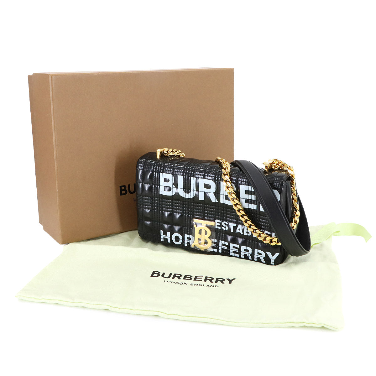 Lola Horseferry Small Chain Shoulder Bag PVC Black 8021105