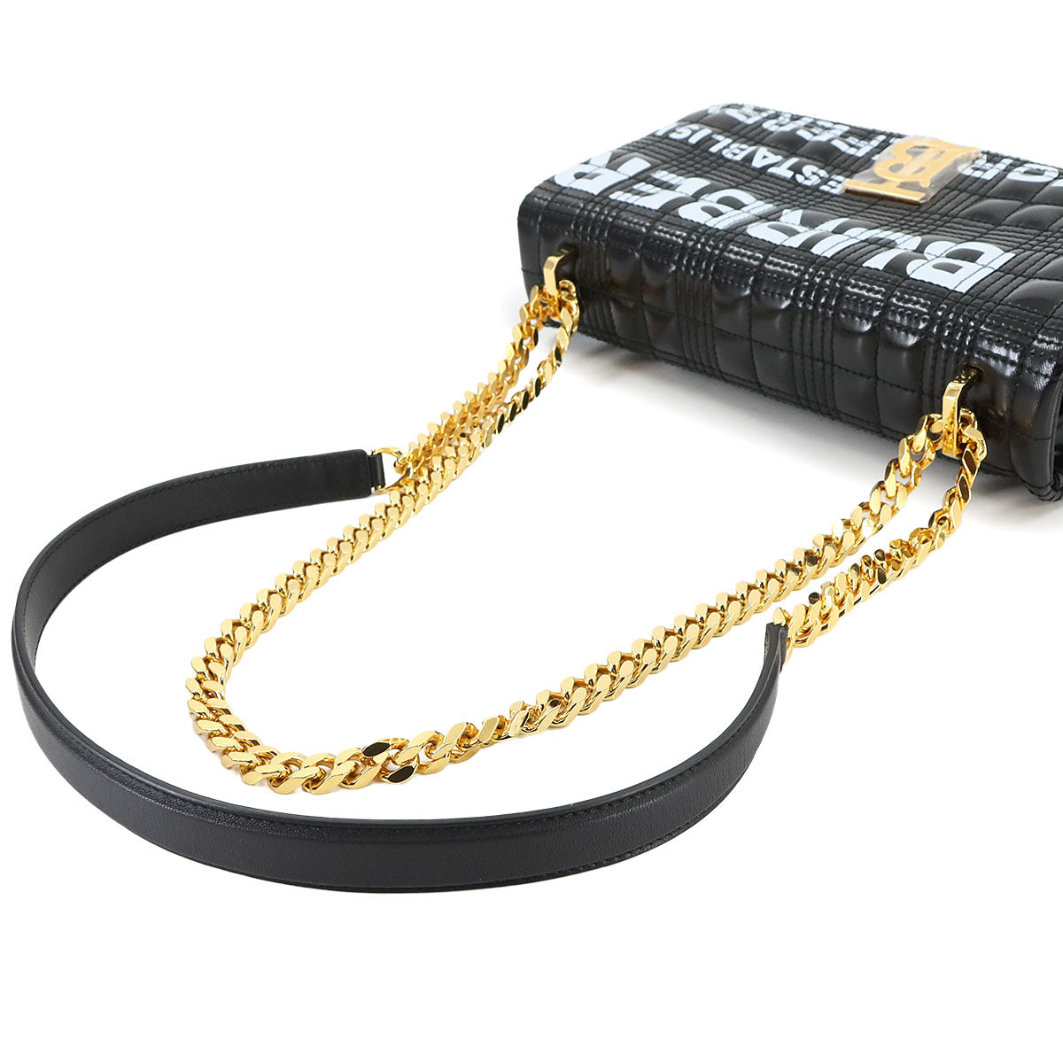 Lola Horseferry Small Chain Shoulder Bag PVC Black 8021105