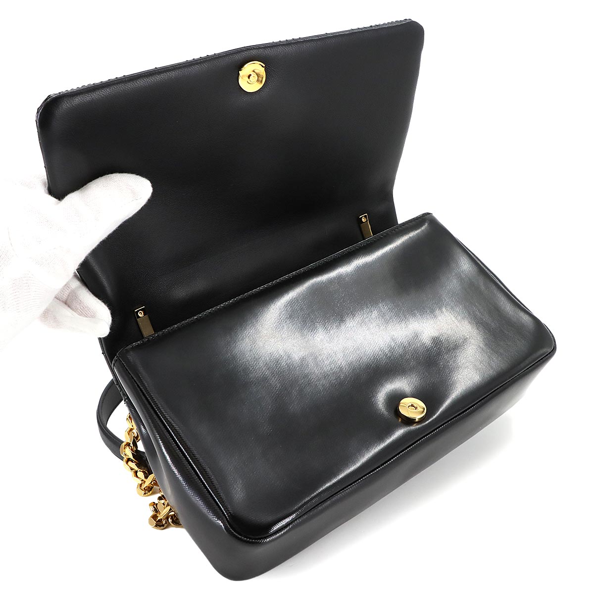 Lola Horseferry Small Chain Shoulder Bag PVC Black 8021105