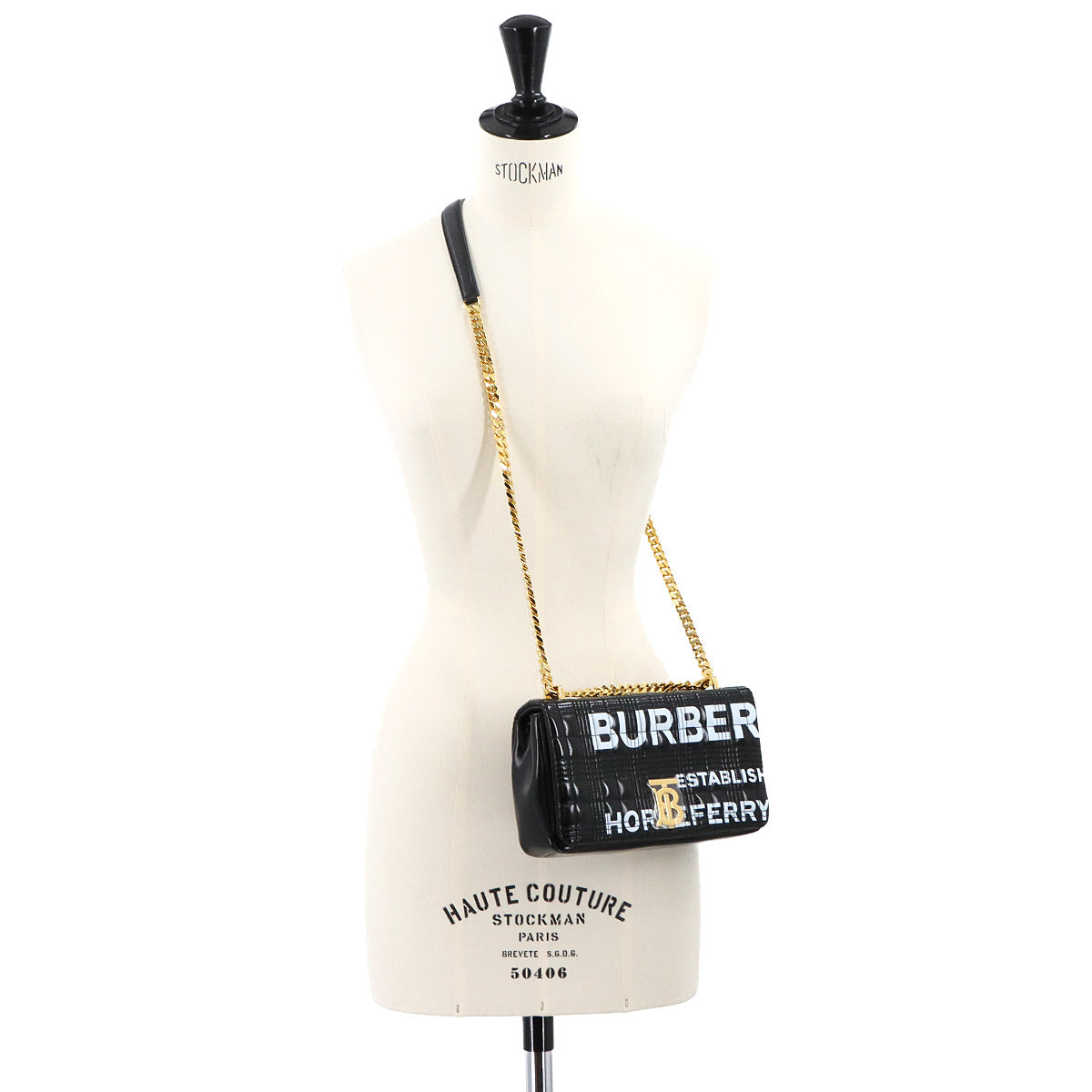 Lola Horseferry Small Chain Shoulder Bag PVC Black 8021105