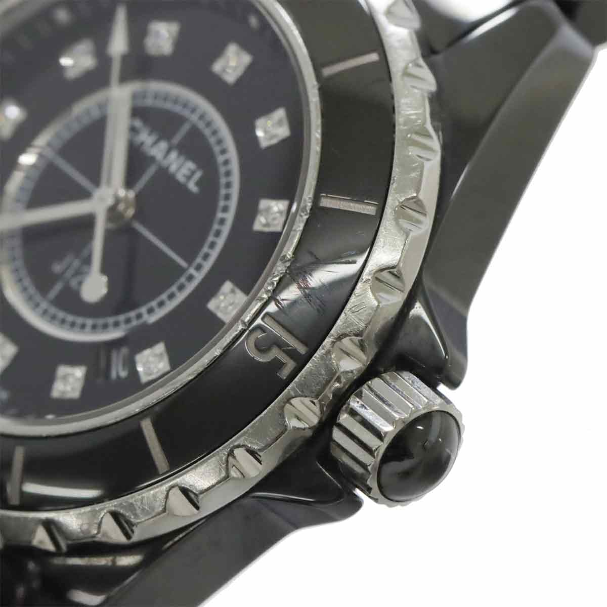 J12 H1625 12P Diamond Quartz Black Dial Ladies Watch