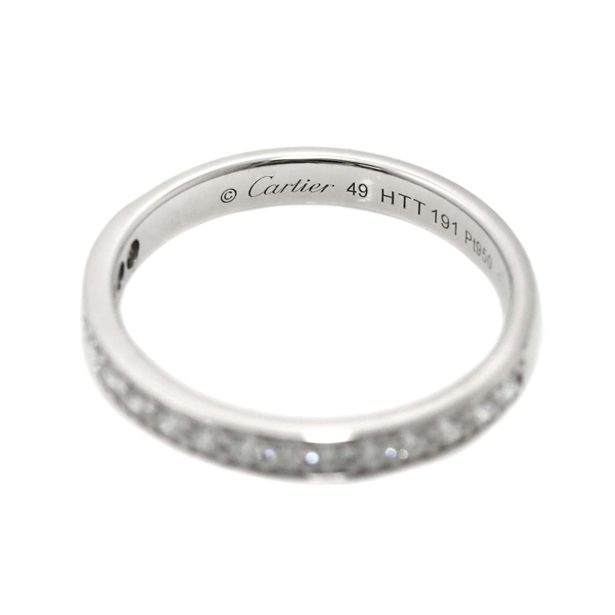 1895 Half Diamond Ring Pt size49 4.75-5(US)