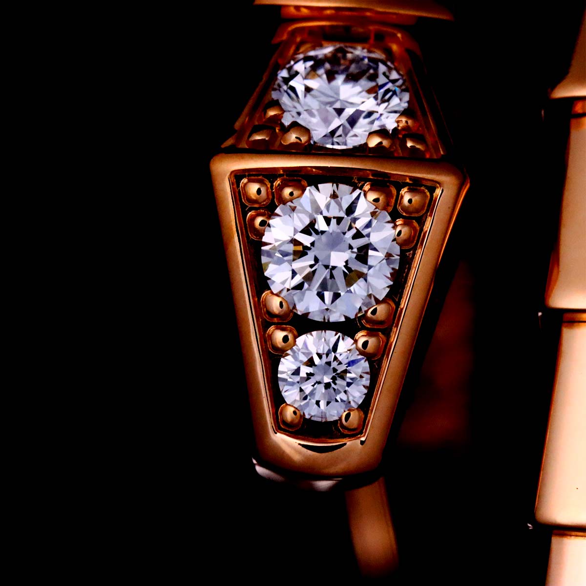 Serpenti Viper Diamond Bracelet 18K PG 750 size 15