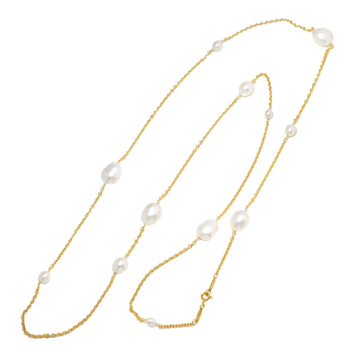 By The Yard Freshwater cultured pearl Necklace 18K YG 750