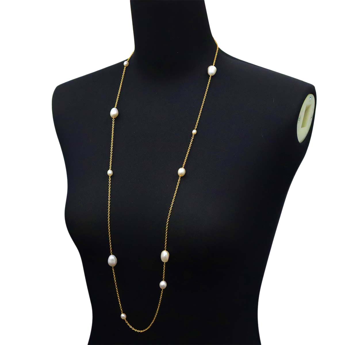 By The Yard Freshwater cultured pearl Necklace 18K YG 750