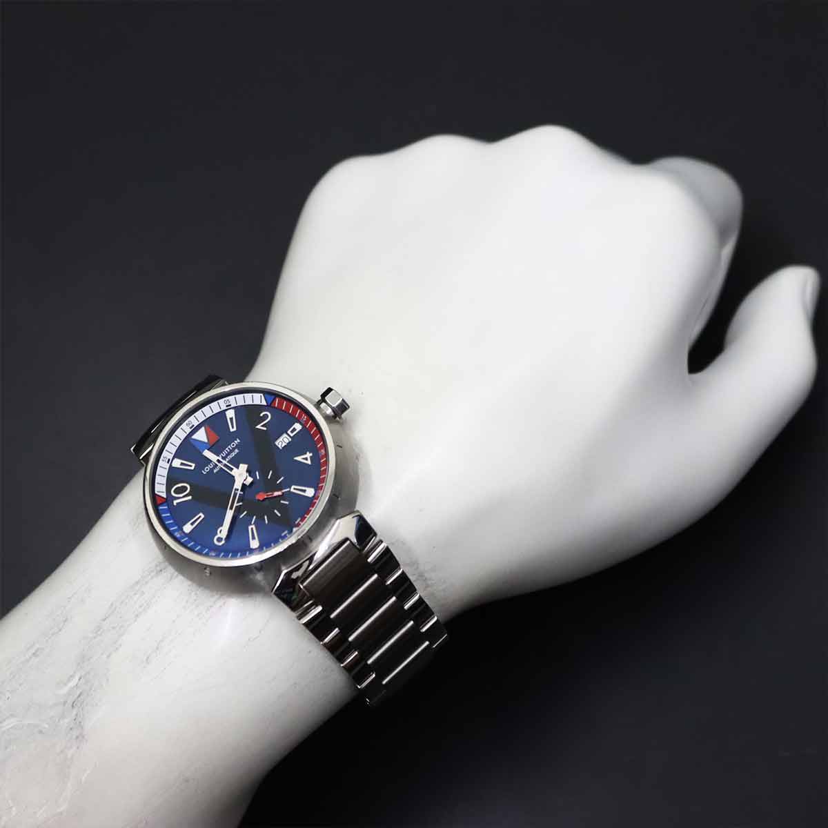 Tambour Q1D21 Automatic Blue Black Dial Mens