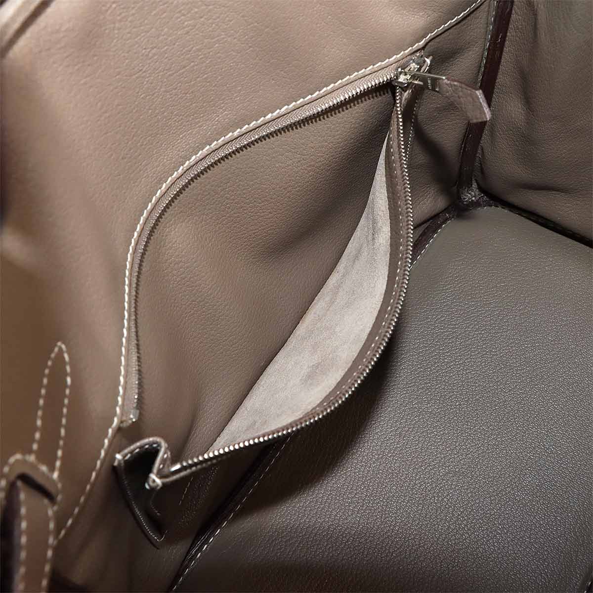 Birkin 30 Taurillon Clemence Etoupe Hand Bag Purse Beige