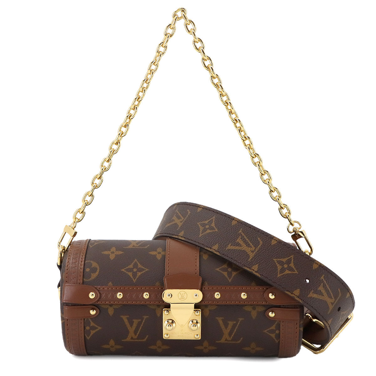 Monogram Papillon Trunk Shoulder Bag Brown M57835