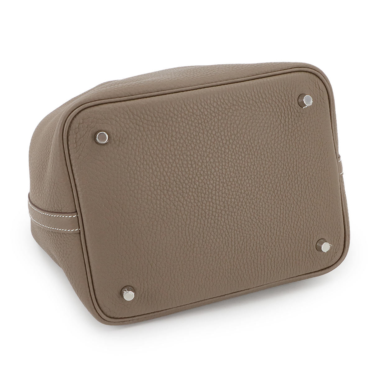 Picotin Lock MM Hand Bag Taurillon Clemence Etoupe Purse