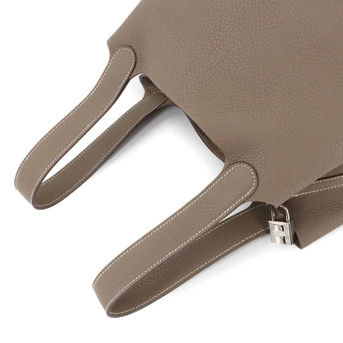 Picotin Lock MM Hand Bag Taurillon Clemence Etoupe Purse