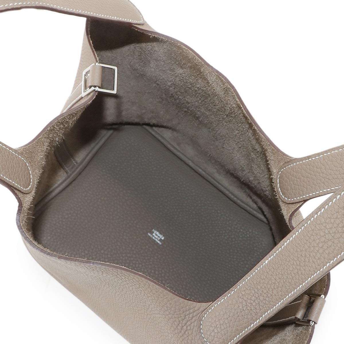 Picotin Lock MM Hand Bag Taurillon Clemence Etoupe Purse