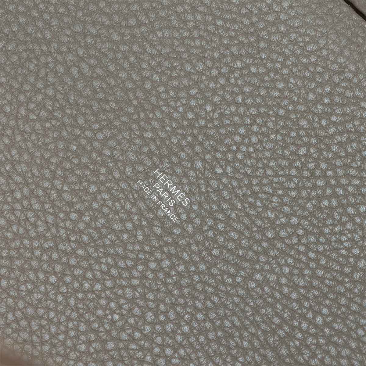 Picotin Lock MM Hand Bag Taurillon Clemence Etoupe Purse