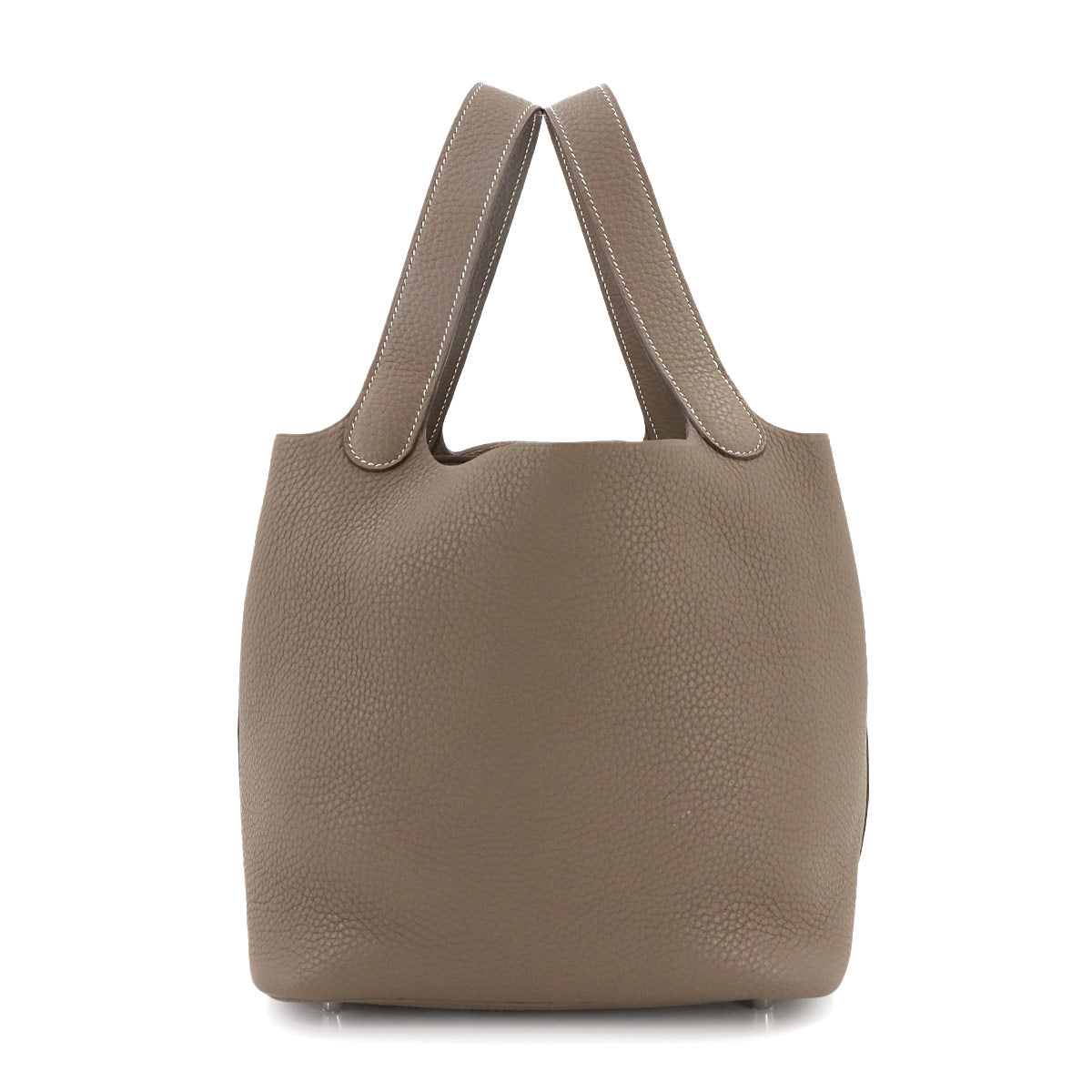 Picotin Lock MM Hand Bag Taurillon Clemence Etoupe Purse