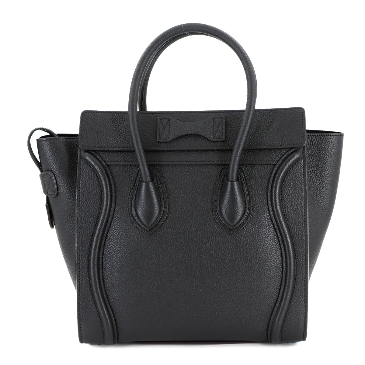 Luggage Micro Shopper Hand Bag Leather Black 189793