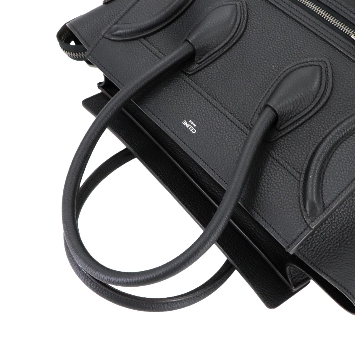 Luggage Micro Shopper Hand Bag Leather Black 189793