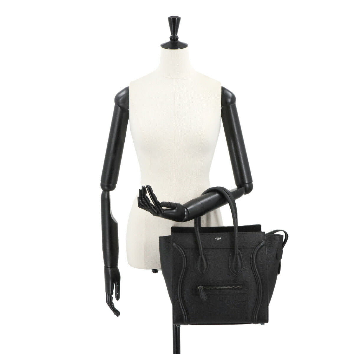 Luggage Micro Shopper Hand Bag Leather Black 189793