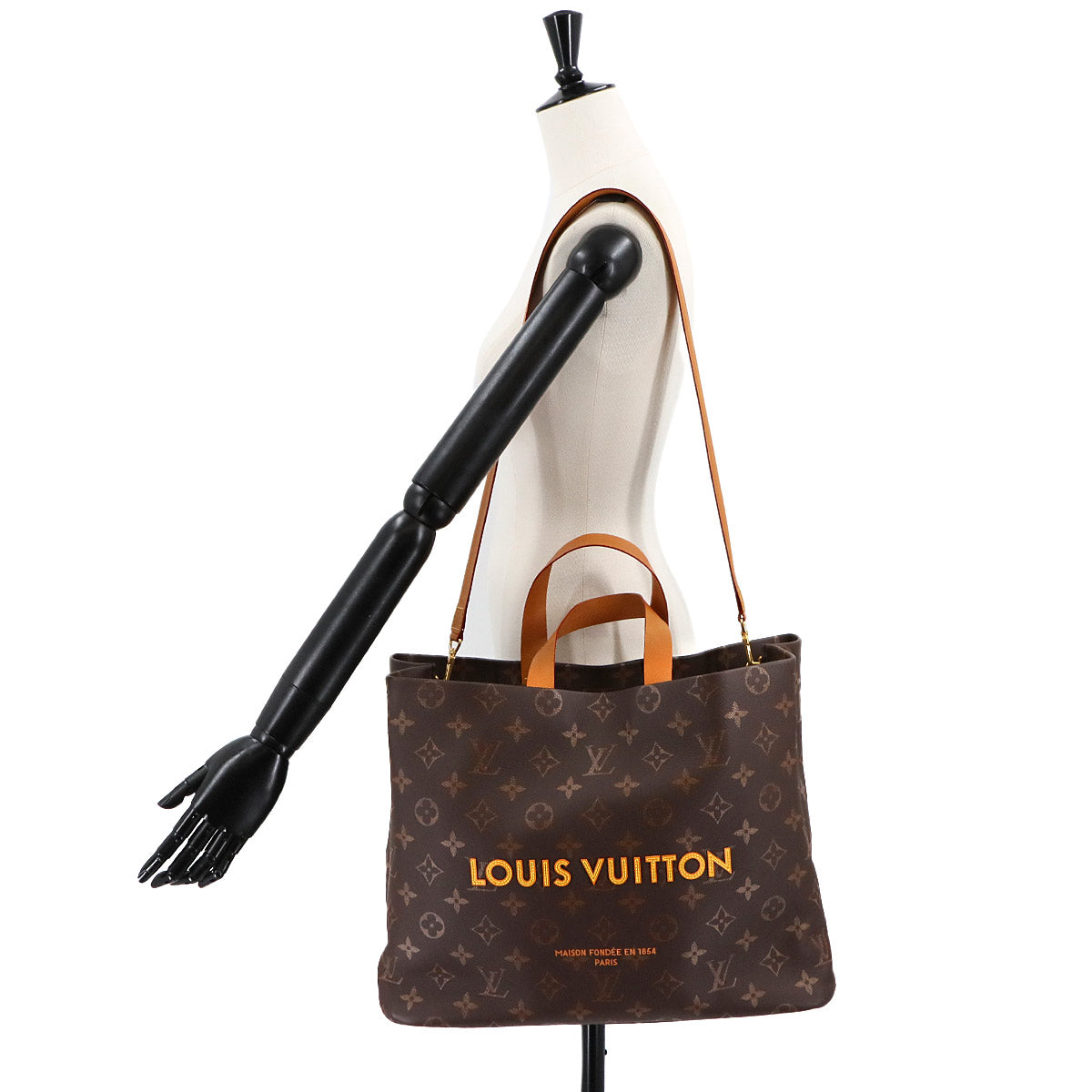 Monogram Shopper Tote MM 2way Shoulder Bag Leather M13928