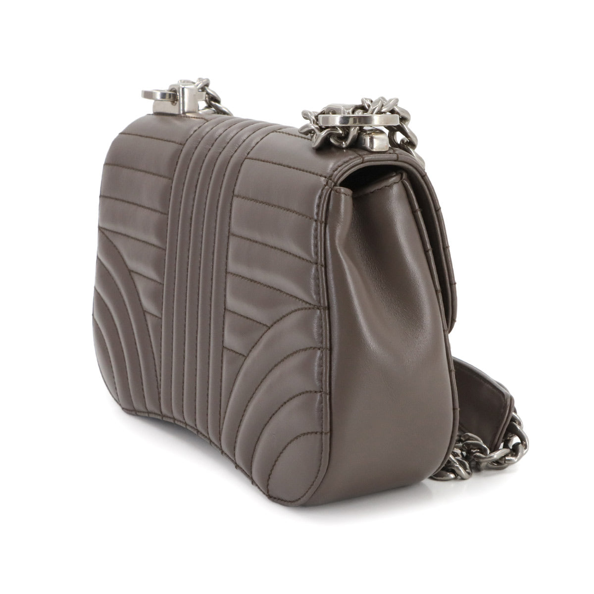 Diagramme Chain Shoulder Bag Leathear Gray 1BD201 Purse