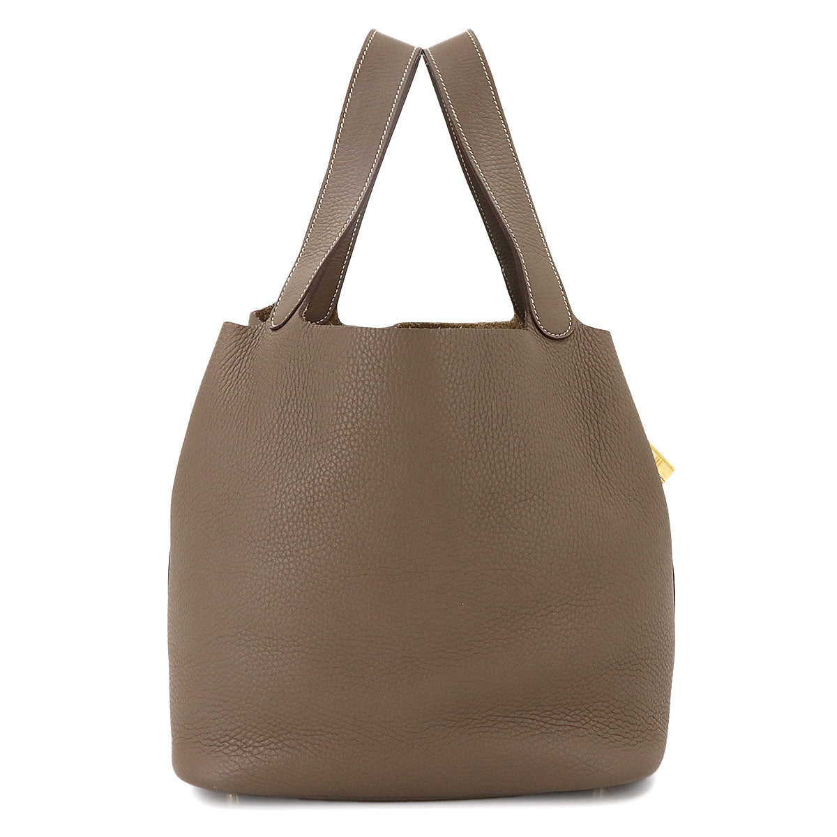 Picotin Lock GM Hand Bag Taurillon Clemence Etoupe Purse