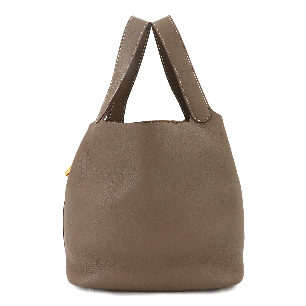 Picotin Lock GM Hand Bag Taurillon Clemence Etoupe Purse