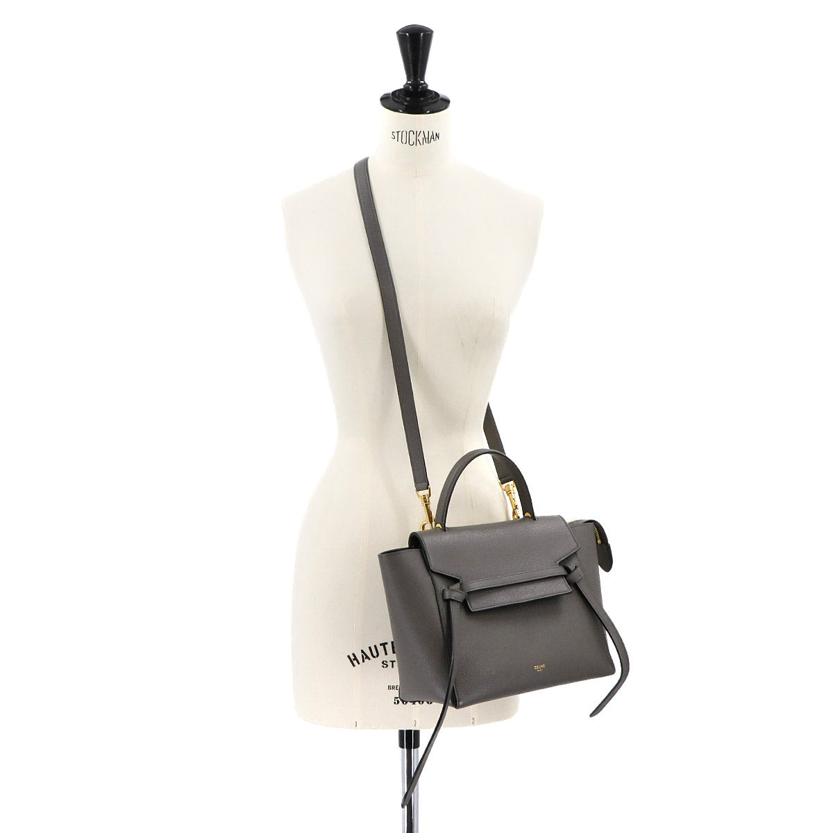 Belt Bag Micro 2way Hand Shoulder Bag Leather Gray 189153