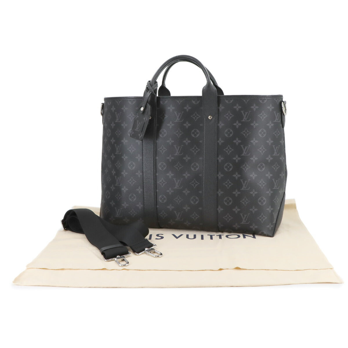 LOUIS VUITTON Taigarama Weekend Tote NM 2way Shoulder Bag Black M30937