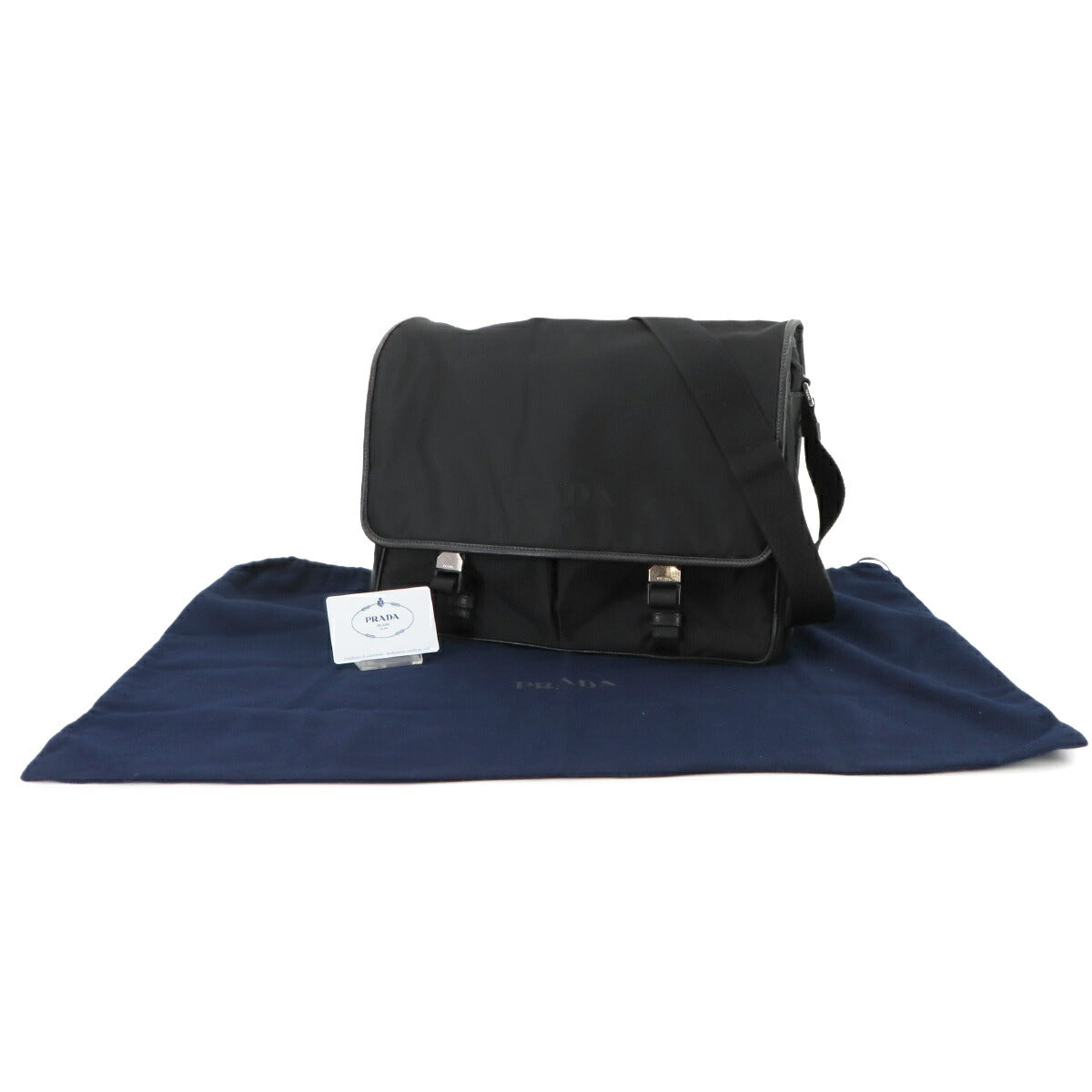 Shoulder Bag Nylon Saffiano Leather Nero 2VD793 Purse