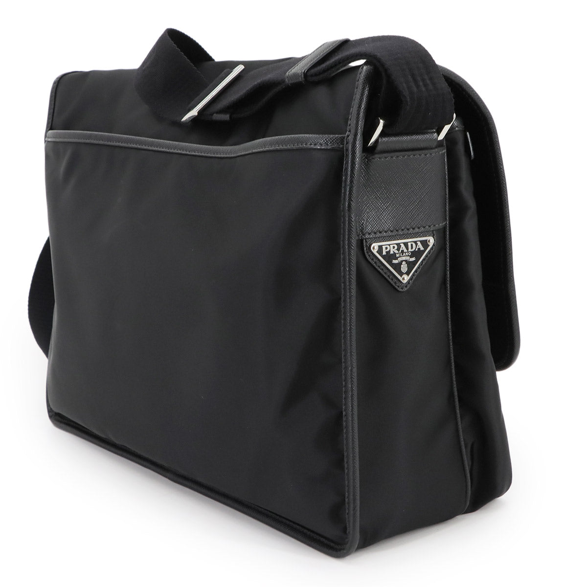 Shoulder Bag Nylon Saffiano Leather Nero 2VD793 Purse