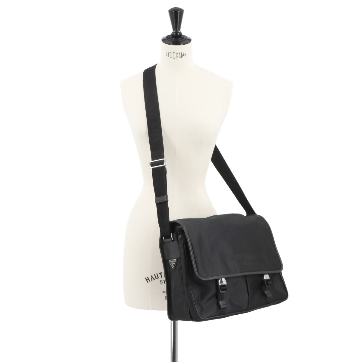 Shoulder Bag Nylon Saffiano Leather Nero 2VD793 Purse