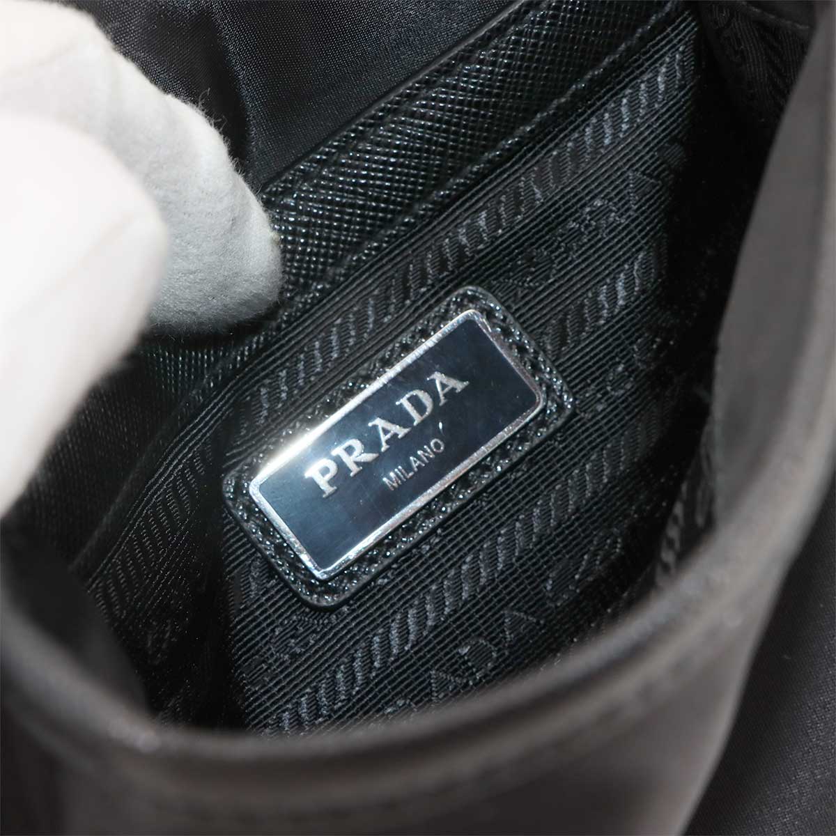 Shoulder Bag Nylon Saffiano Leather Nero Black 2VD028 Purse