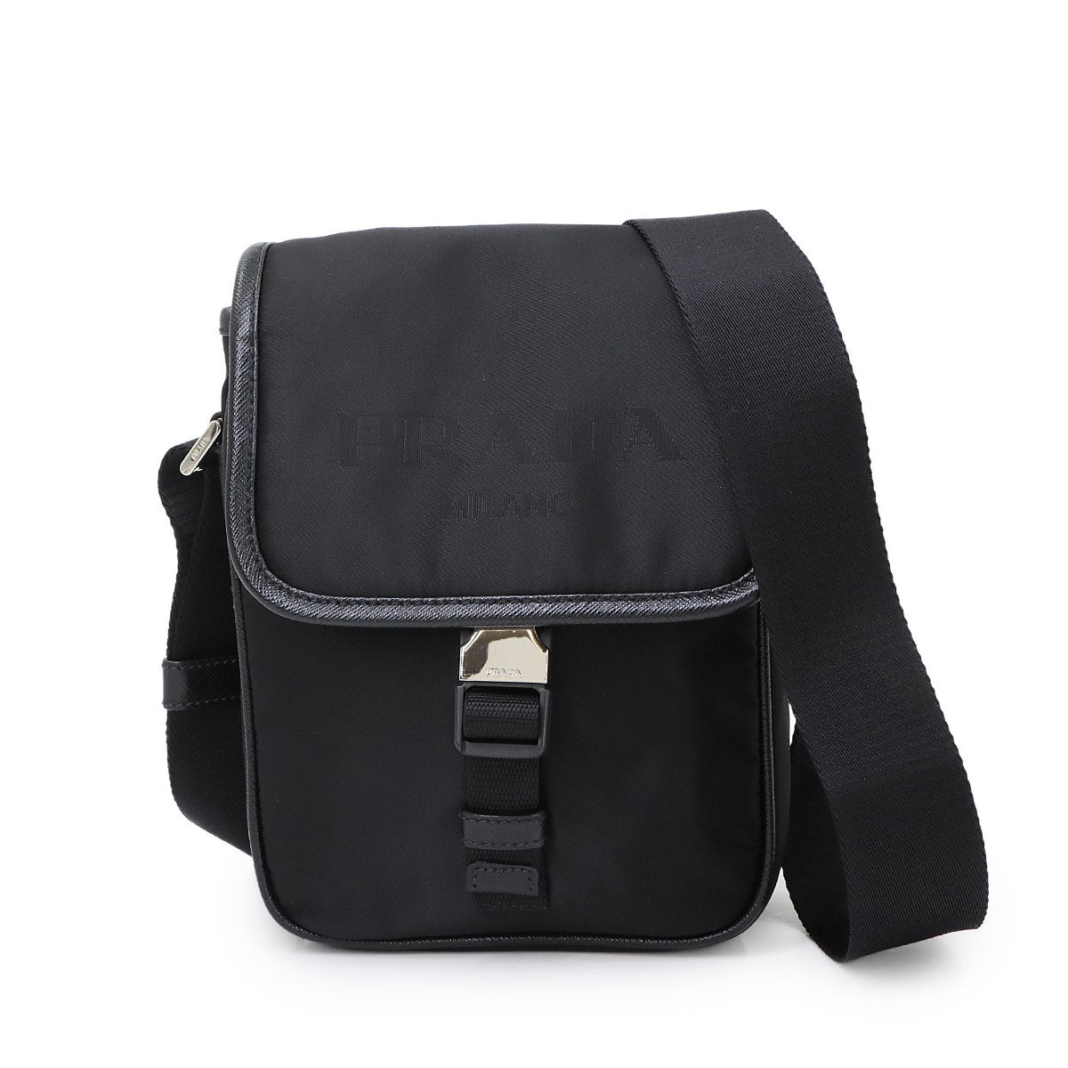 Shoulder Bag Nylon Saffiano Leather Nero Black 2VD028 Purse