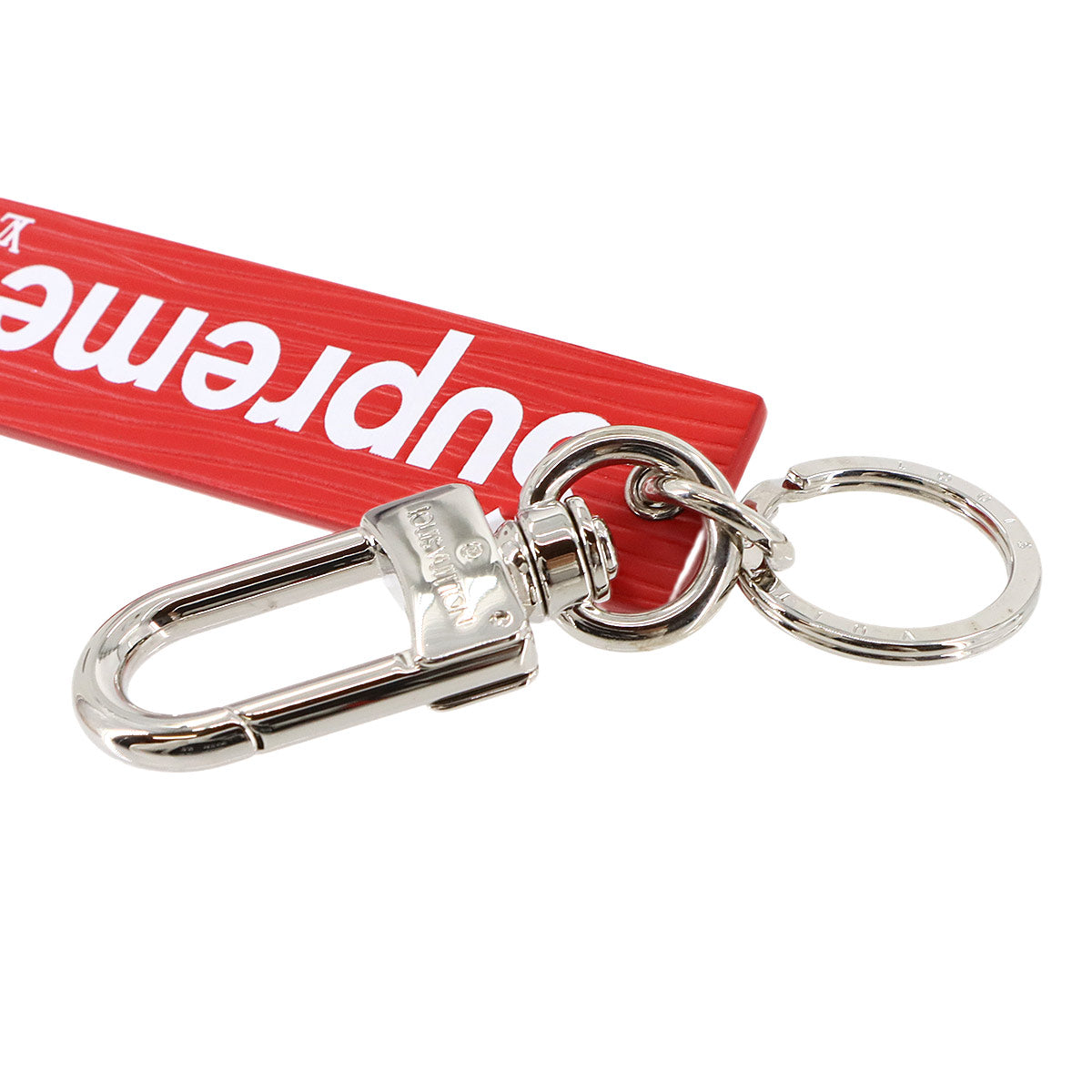 Epi Downtown Tag Charm Leather Red White Silver MP2074