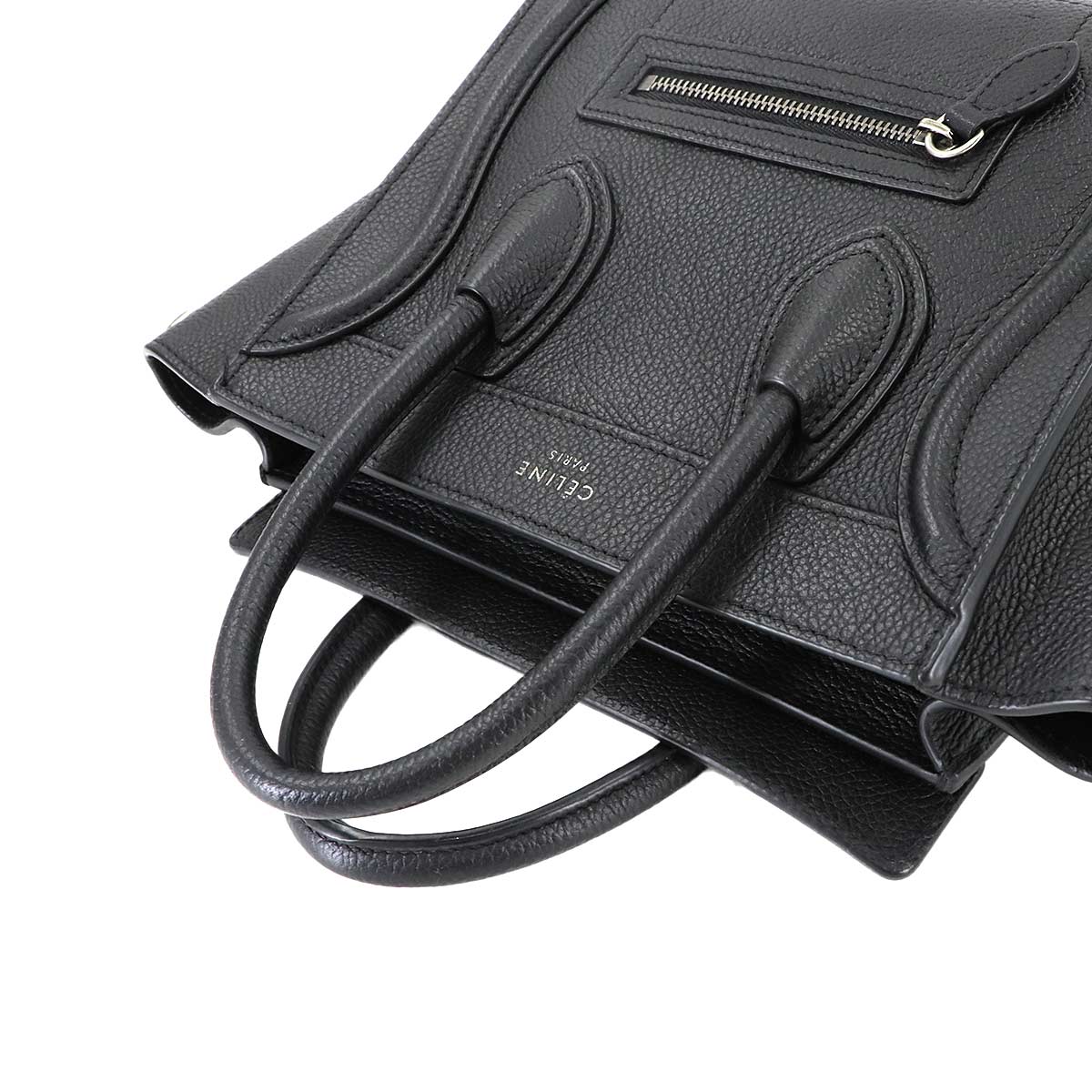 Luggage Nano Shopper Hand Shoulder Bag Leather Black 168243