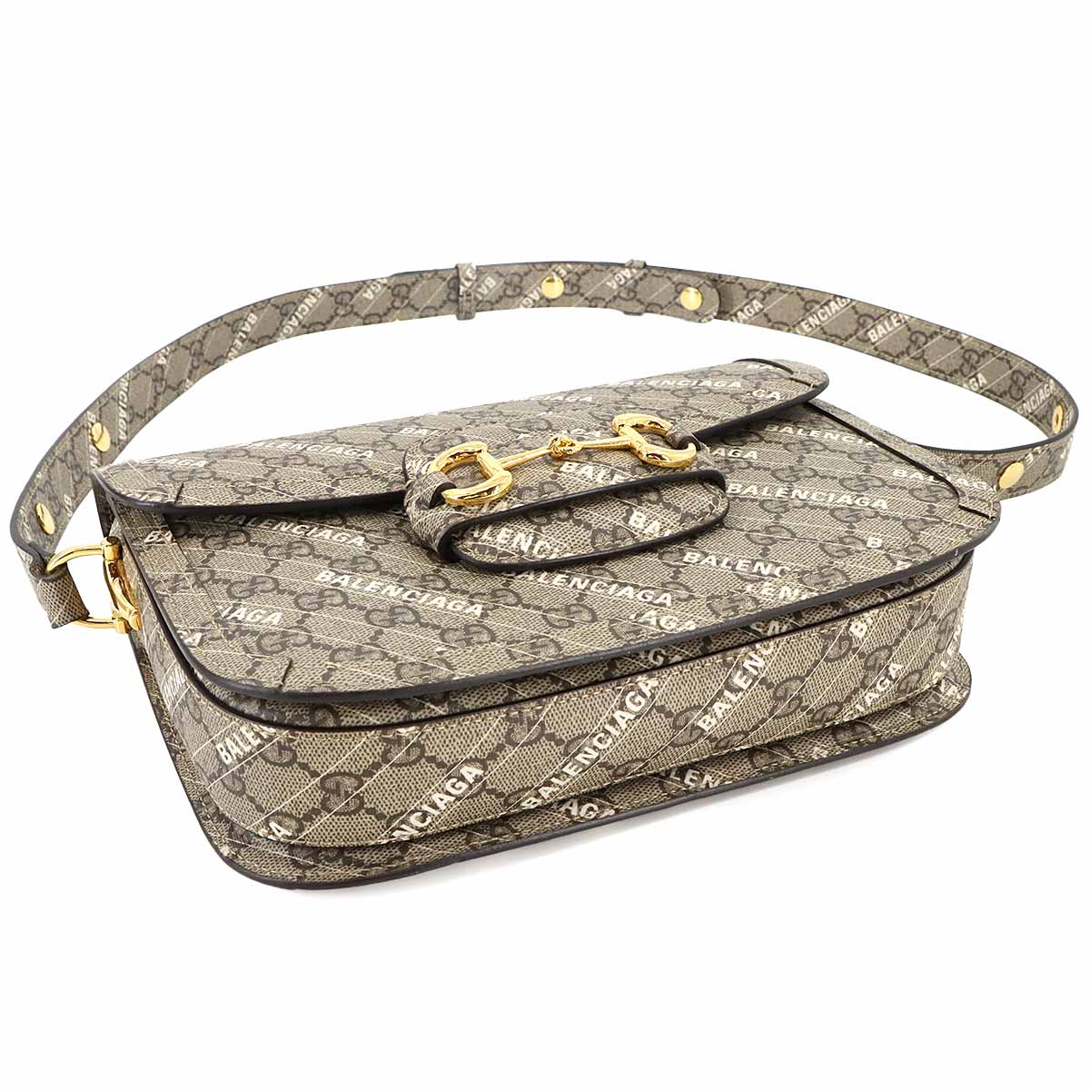 BALENCIAGA Hacker Horsebit 1955 Shoulder Bag GG Supreme 602204