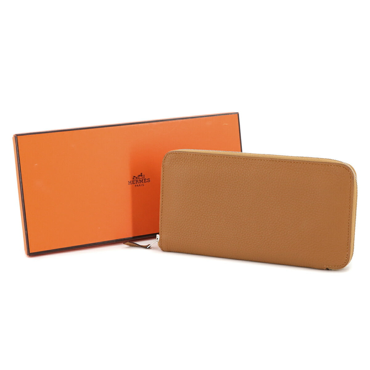 Azapp Long Classic Wallet Veau Togo Caramel