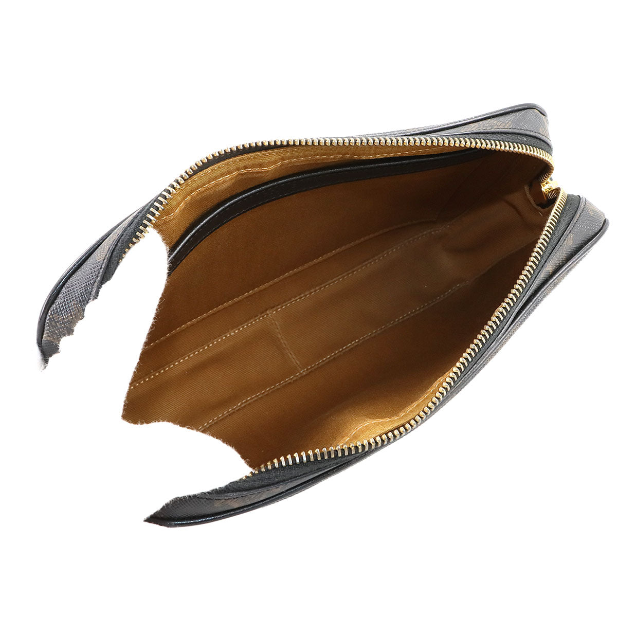 Triomphe Medium Messenger Shoulder Bag PVC Leather Black Brown