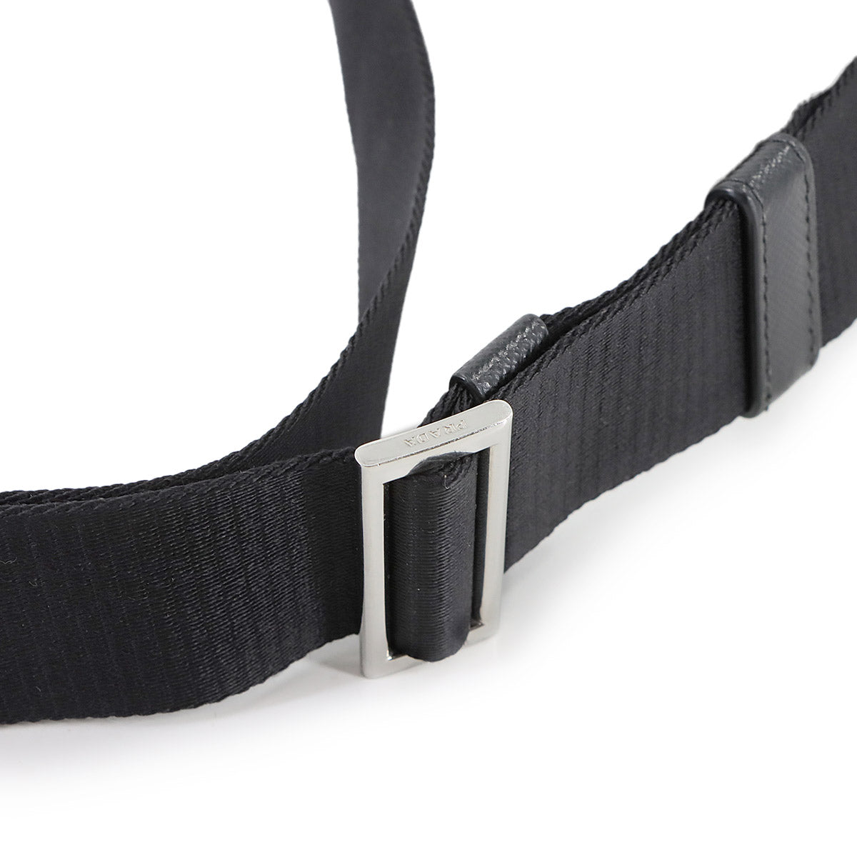 Shoulder Bag Nylon Saffiano Leather Black 2VH143 Purse