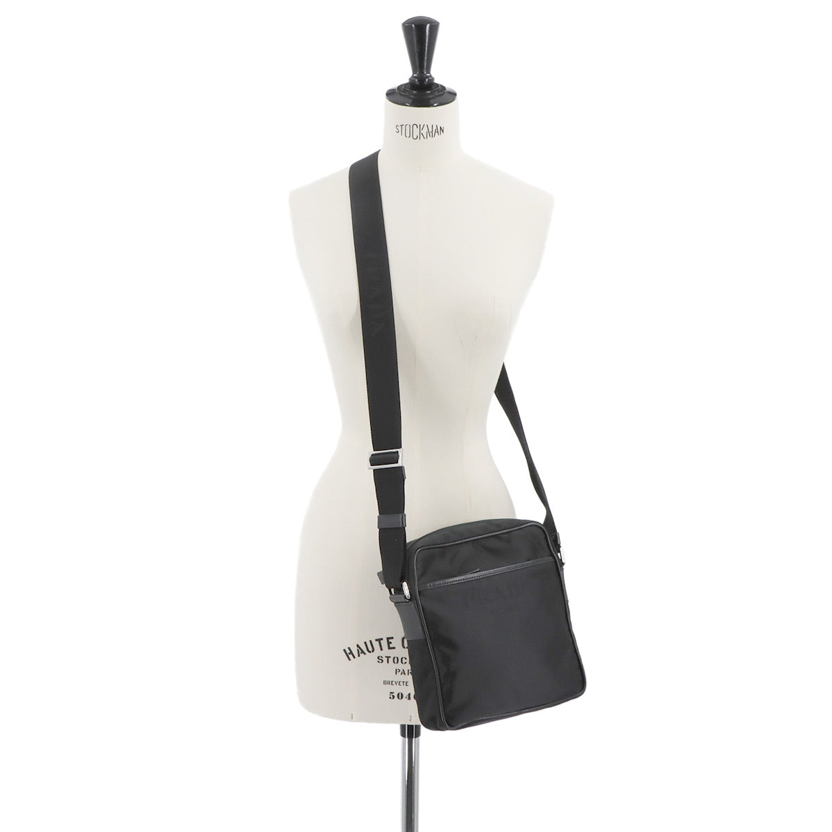 Shoulder Bag Nylon Saffiano Leather Black 2VH143 Purse