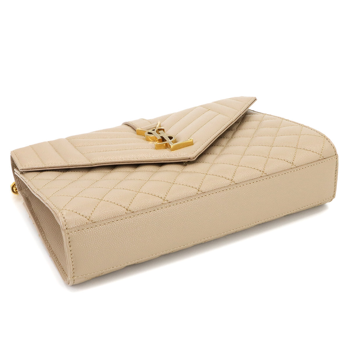 Envelope Medium Chain Shoulder Bag Leather 600185