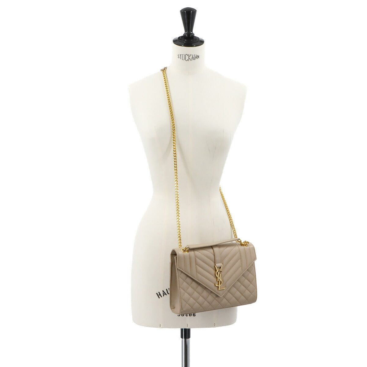 Envelope Medium Chain Shoulder Bag Leather 600185