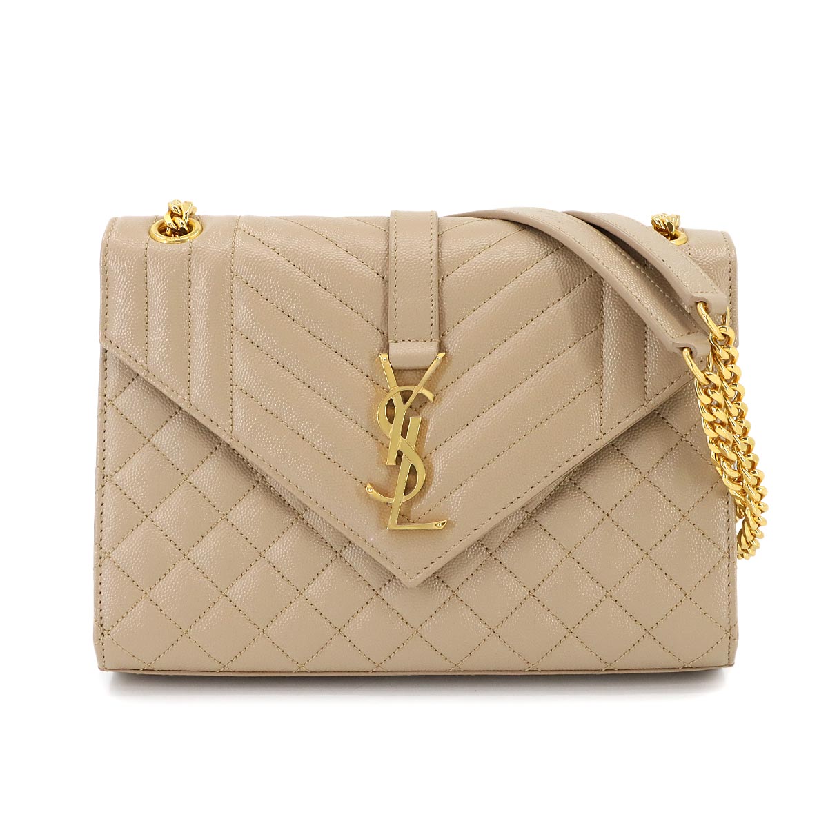 Envelope Medium Chain Shoulder Bag Leather 600185