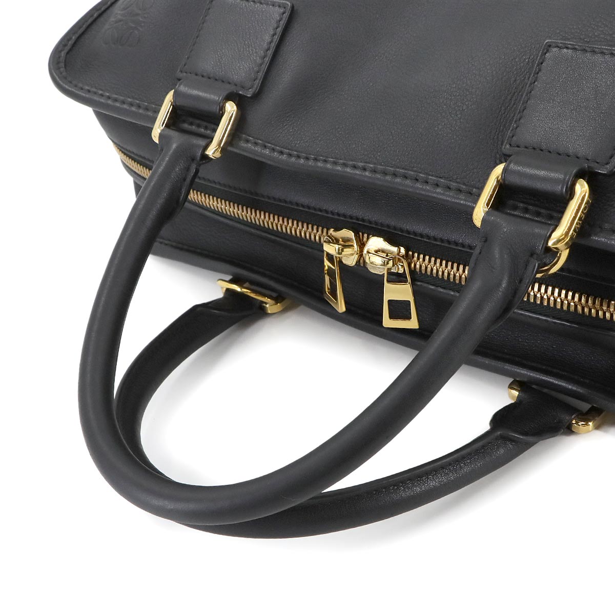 Amazona 36 Hand Shoulder Bag Leather Black Anagram Purse