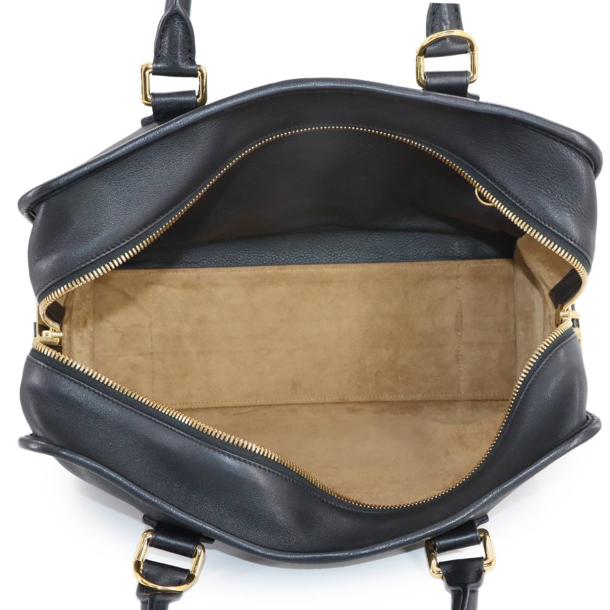 Amazona 36 Hand Shoulder Bag Leather Black Anagram Purse