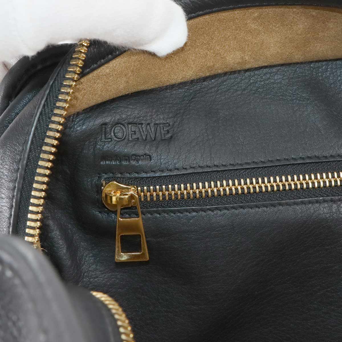 Amazona 36 Hand Shoulder Bag Leather Black Anagram Purse