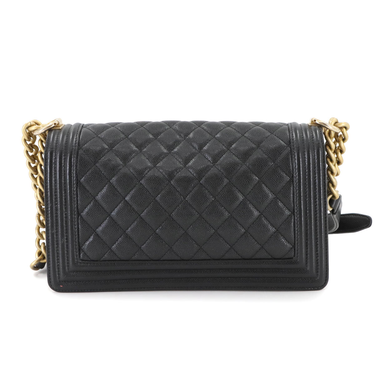 BOY CHANEL Chain Shoulder Bag Leather Black A67086 Purse