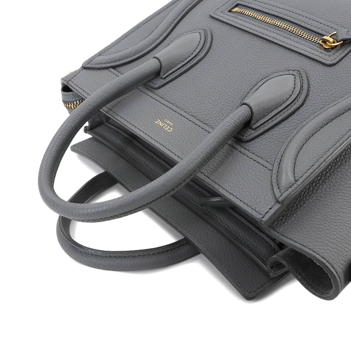 Luggage Nano Shopper 2way Hand Shoulder Bag Leather Kohl Gray