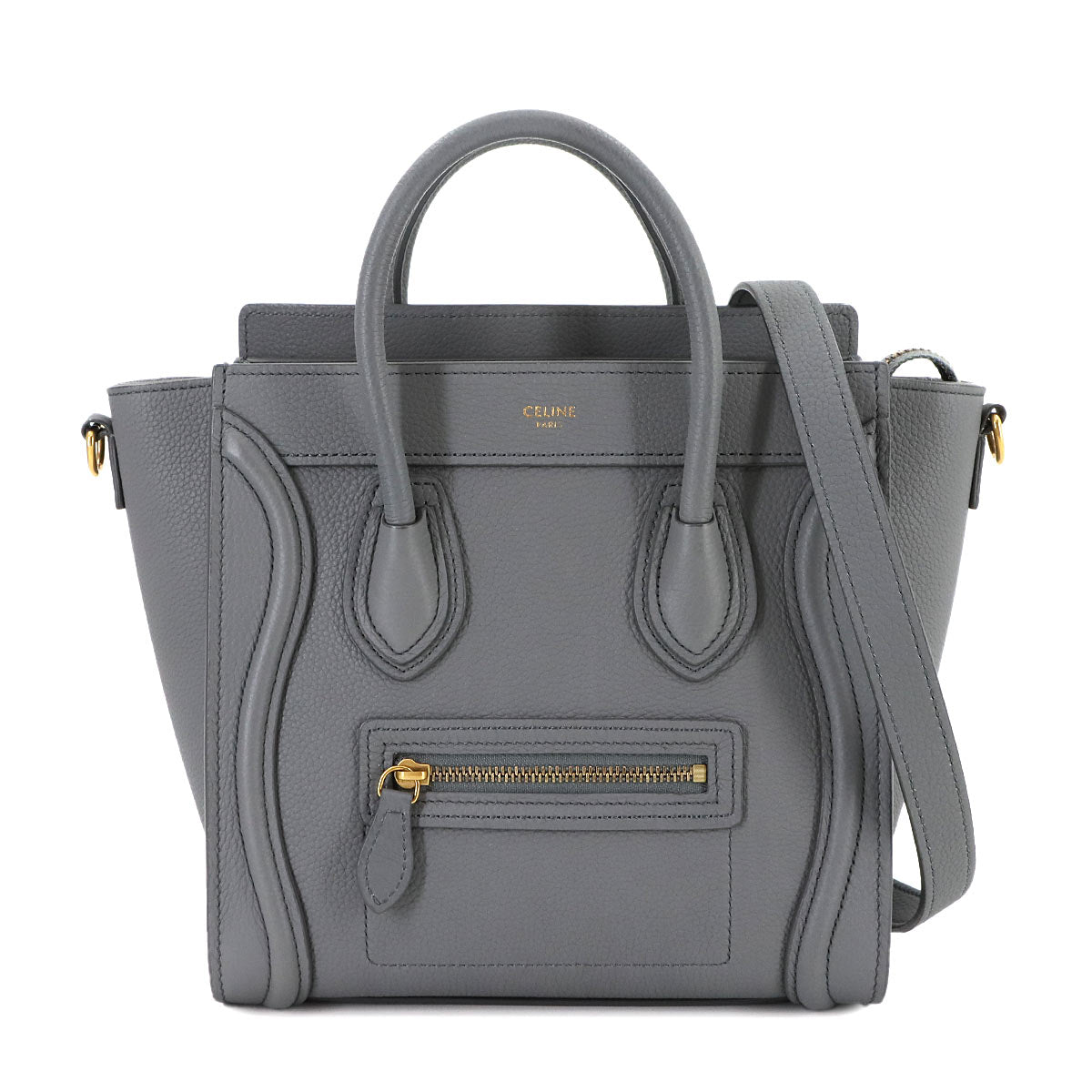 Luggage Nano Shopper 2way Hand Shoulder Bag Leather Kohl Grey