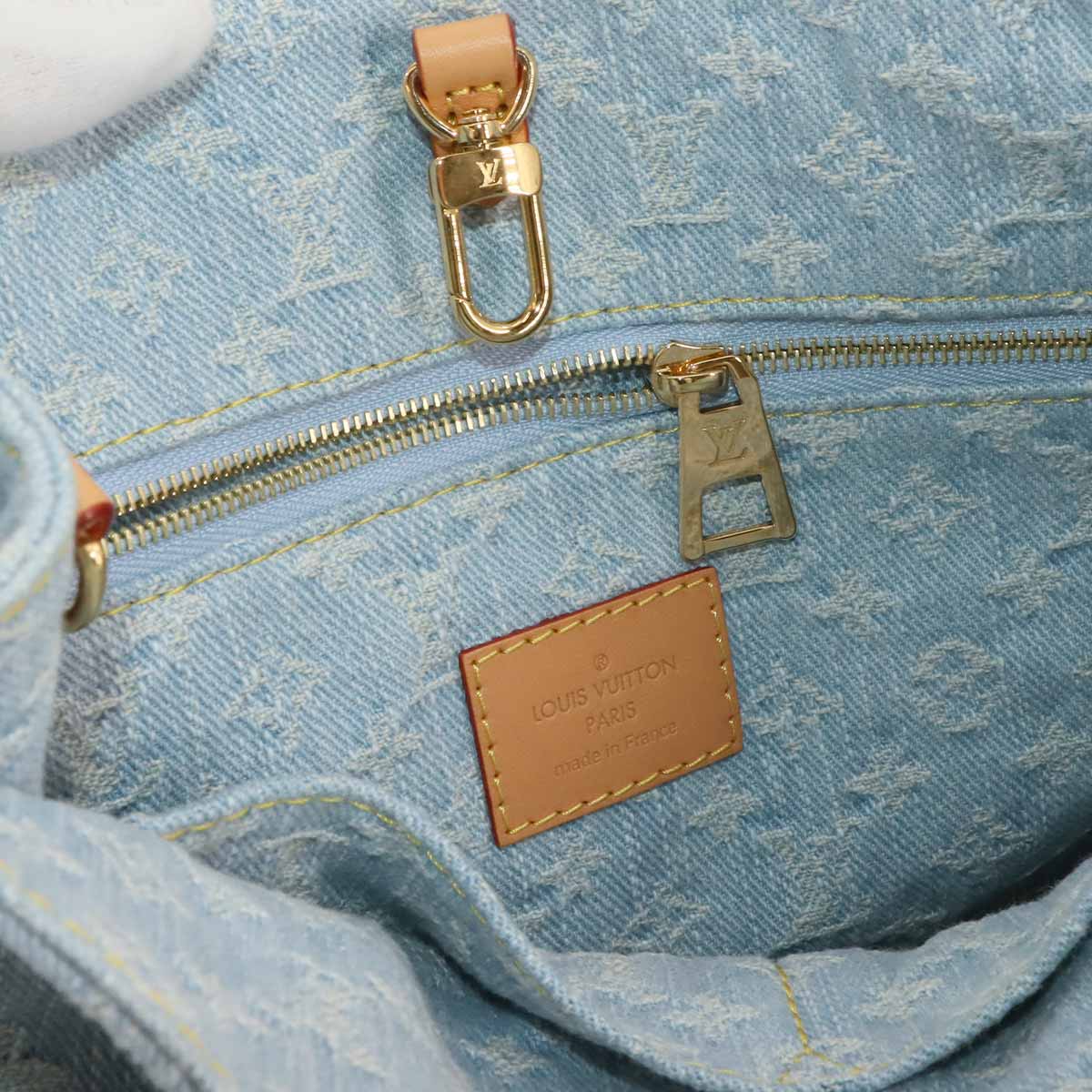 Monogram Denim Let Go Hand Shoulder Bag Sky Blue M24897